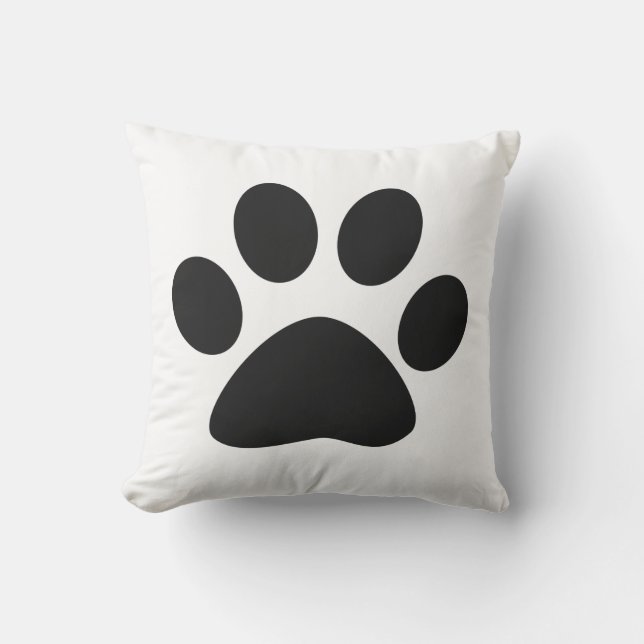 Big Paw Print Schattigee geschenken Zwart Wit Cool Buitenkussen (Voorkant)
