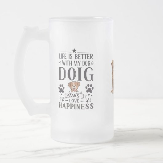 Big Paws, Big Happiness Frosted Mug (Gauche)