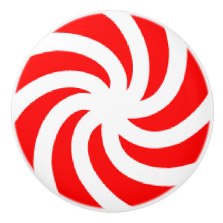 Big Peppermint Snoep Ceramic Knob. Keramische Knop