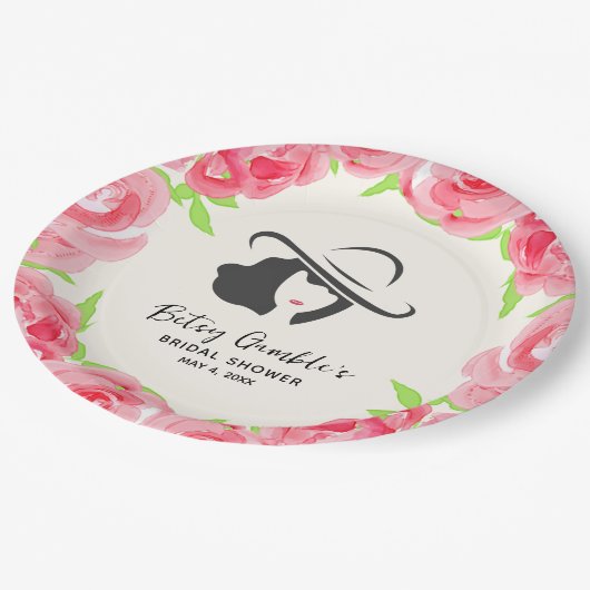 Big Pet Lady Rozen Derby Vrijgezellenfeest Papieren Bordje (Gekanteld)