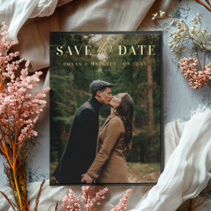 Big Photo Folie Save the Date Gold Folie Uitnodiging Briefkaart