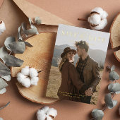 Big Photo Gold Foil Save the Date Folie Uitnodiging