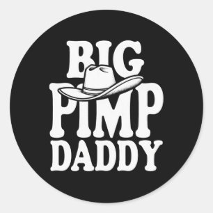 Big Pimp Daddy Halloween kostuum Ronde Sticker