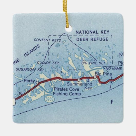 Big Pine Key Deer Map Keramisch Ornament (Voorkant)