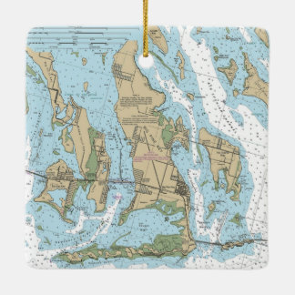 Big Pine Key Florida Nautical Chart Keramisch Ornament