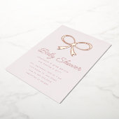 Big Pink Blush Bow Folie Uitnodiging (Gedraaid)