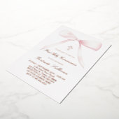 big pink bow | First Communion Folie Uitnodiging (Gedraaid)