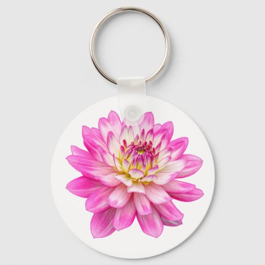 Big Pink Dahlia Sleutelhanger (Voorkant)