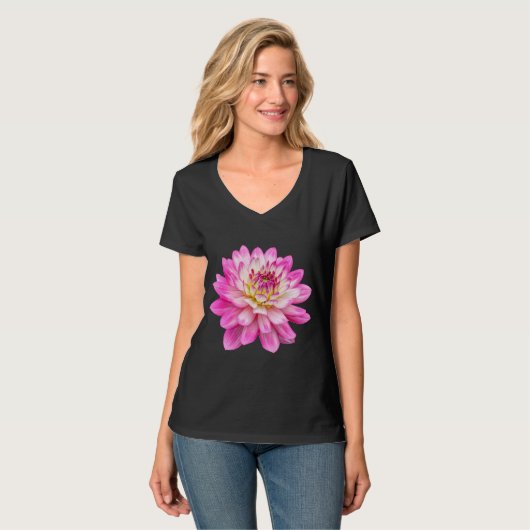 Big Pink Dahlia T-Shirt (Voorkant volledig)