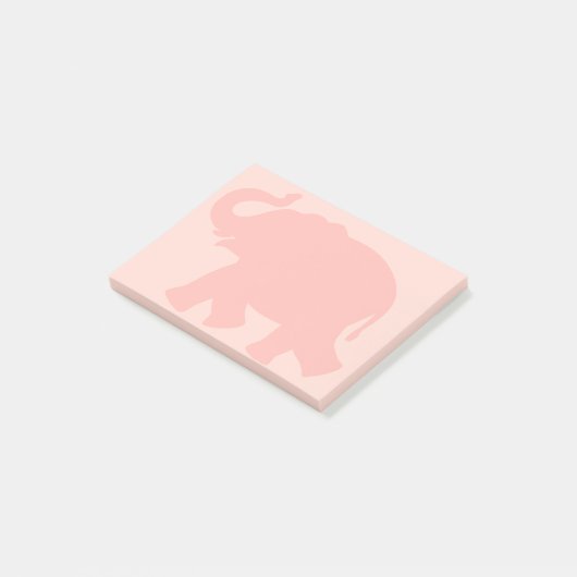 Big Pink Elephant Silhouette Post-it® Notes (Schuin)