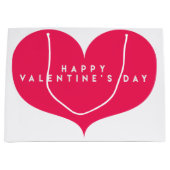 Big Pink Heart Saint-Valentin Sac cadeau (Devant)