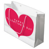 Big Pink Heart Saint-Valentin Sac cadeau (Devant Angle)