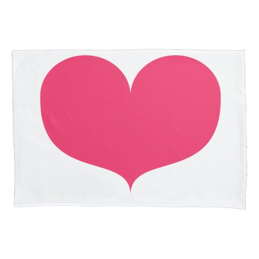 Big Pink Heart Single Pillowcase Kussensloop (Voorkant)