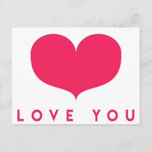 Big Pink Heart Valentijnsdag Briefkaart