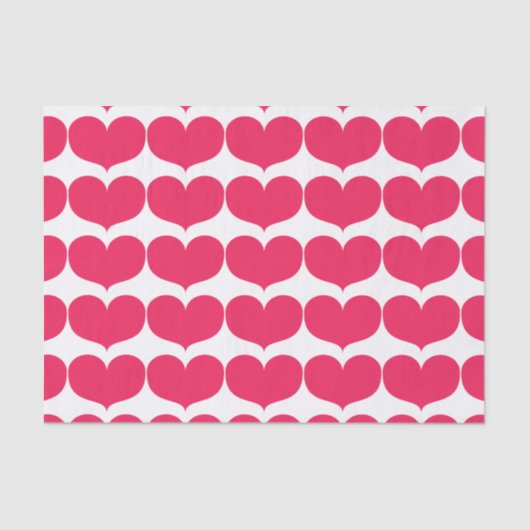 Big Pink Hearts Tissue Paper Tissuepapier (Voorkant)