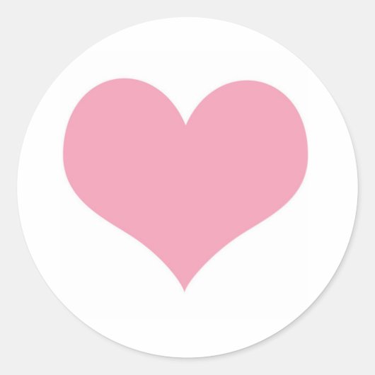 Big Pink Love Heart Ronde Sticker (Voorkant)