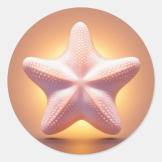 Big Pink Starfish Ronde Sticker