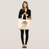 Big Pink-ventilator met naam Grote Tote Bag (Voorkant (model))