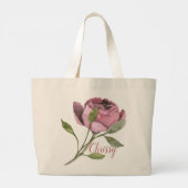 Big Pink-ventilator met naam Grote Tote Bag (Achterkant)