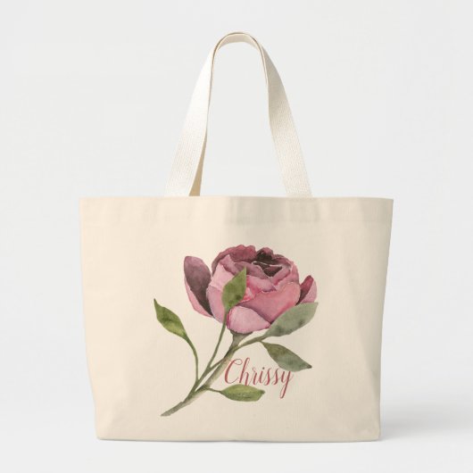 Big Pink-ventilator met naam Grote Tote Bag (Voorkant)
