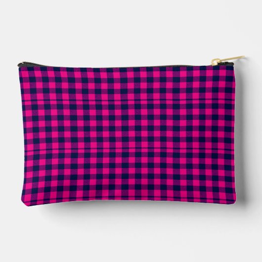 Big Pixel Check Plaid in Pink Navy Etui (Achterkant)