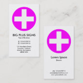 Big Plus Signs Magenta - wit Visitekaartje (Voorkant / Achterkant)