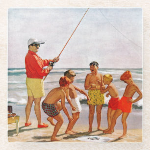 Big Pole Little Fish van Richard Sargent Glazen Onderzetter