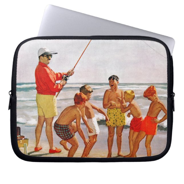 Big Pole Little Fish van Richard Sargent Laptop Sleeve (Voorkant)
