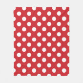 Big Polka Dot Pattern Fire Engine Red Fleece Deken (Voorkant)