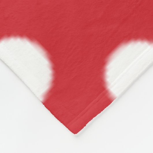 Big Polka Dot Pattern Fire Engine Red Fleece Deken (Hoek)