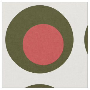 Big Polka Dot Pattern/Green Olive met Pimento Stof