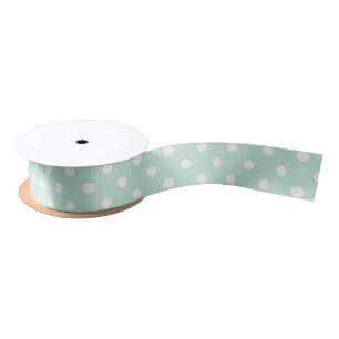 Big Polka Dots Mint Cute Kerstvakanay Ribbon Lint