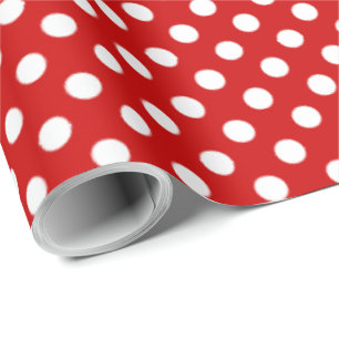 Big Polka Dotted Design Ballon Red Cadeaupapier
