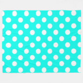 Big Polkadots Turquoise Blue Fleece Deken (Voorkant (Horizontaal))