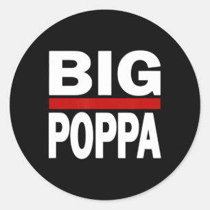 Big Poppa Hip Hop Dad Dag Ronde Sticker