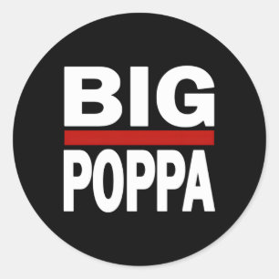 Big Poppa Hip Hop Dad Dag Ronde Sticker