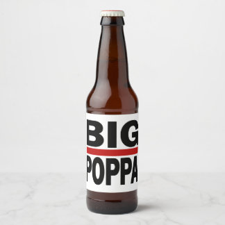 Big Poppa Hip Hop Pap Fathers Day Gift Bier Etiket