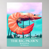 Big Prawn reispictogram Ballina Australia Poster (Voorkant)