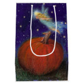 Big Pumpkin Fairy Custom Halloween Medium Cadeauzakje (Achterkant)