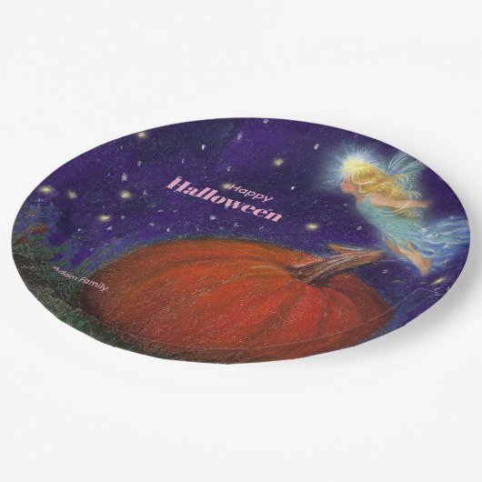 Big Pumpkin Fairy Custom Halloween Papieren Bordje (Gekanteld)