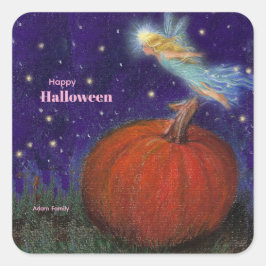 Big Pumpkin Fairy Custom Halloween Vierkante Sticker