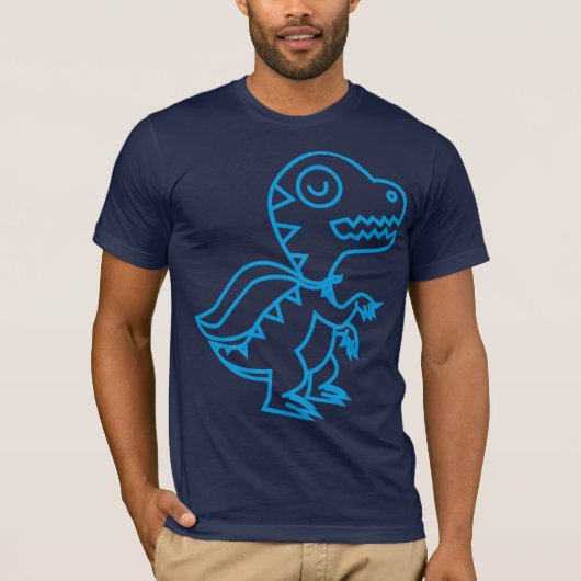 Big Rainbow Rex Blue T-shirt (Voorkant)