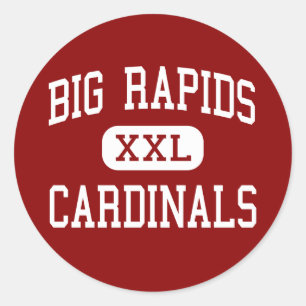 Big Rapids - Kardinalen - Hoge Rapids Ronde Sticker