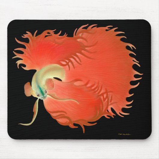 Big Red Betta Fish Mousepad Muismat (Voorkant)
