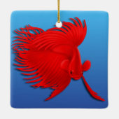 Big Red Betta Splendens Poisson Ornement (Dos)
