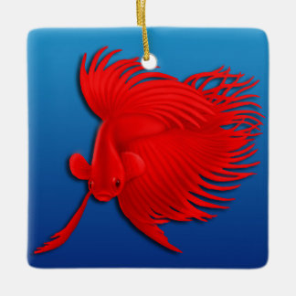 Big Red Betta Splendens Poisson Ornement