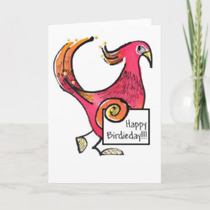 Big Red Birdie Day-notecard Kaart