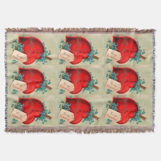 Big Red Bleeding Heart Valentijn Briefkaart Deken (Voorkant)