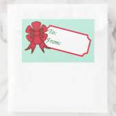 Big Red Bow Christmas Gift Label Labels (Tas)