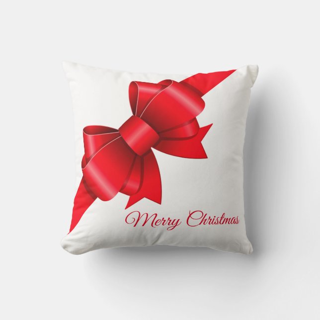 Big Red Bow kerst Kussen (Voorkant)